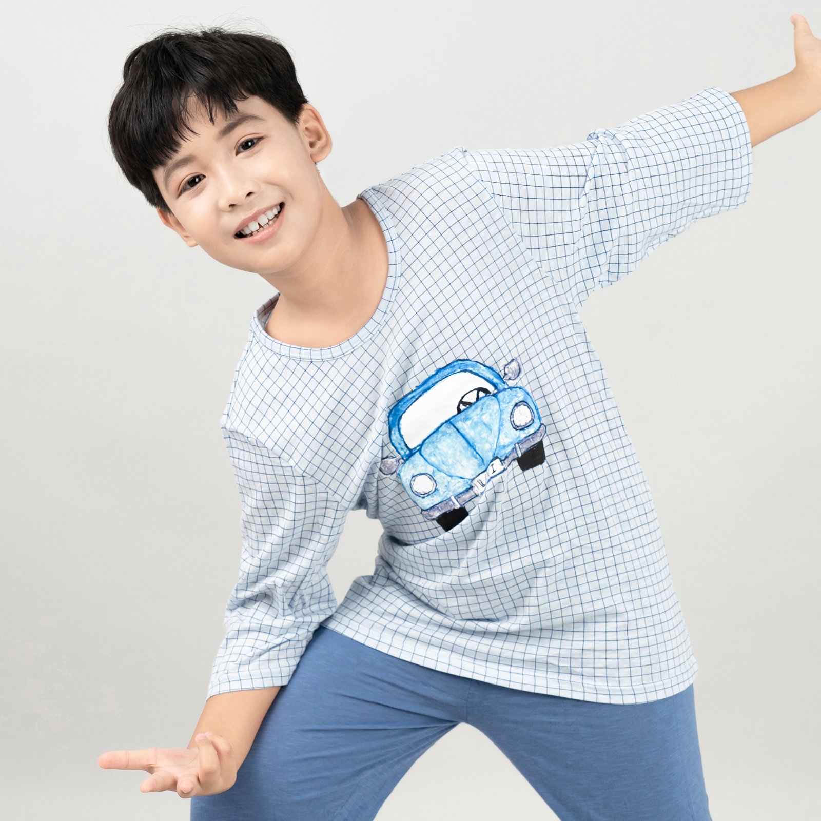 Bộ đồ lửng cotton mịn bé trai U2067