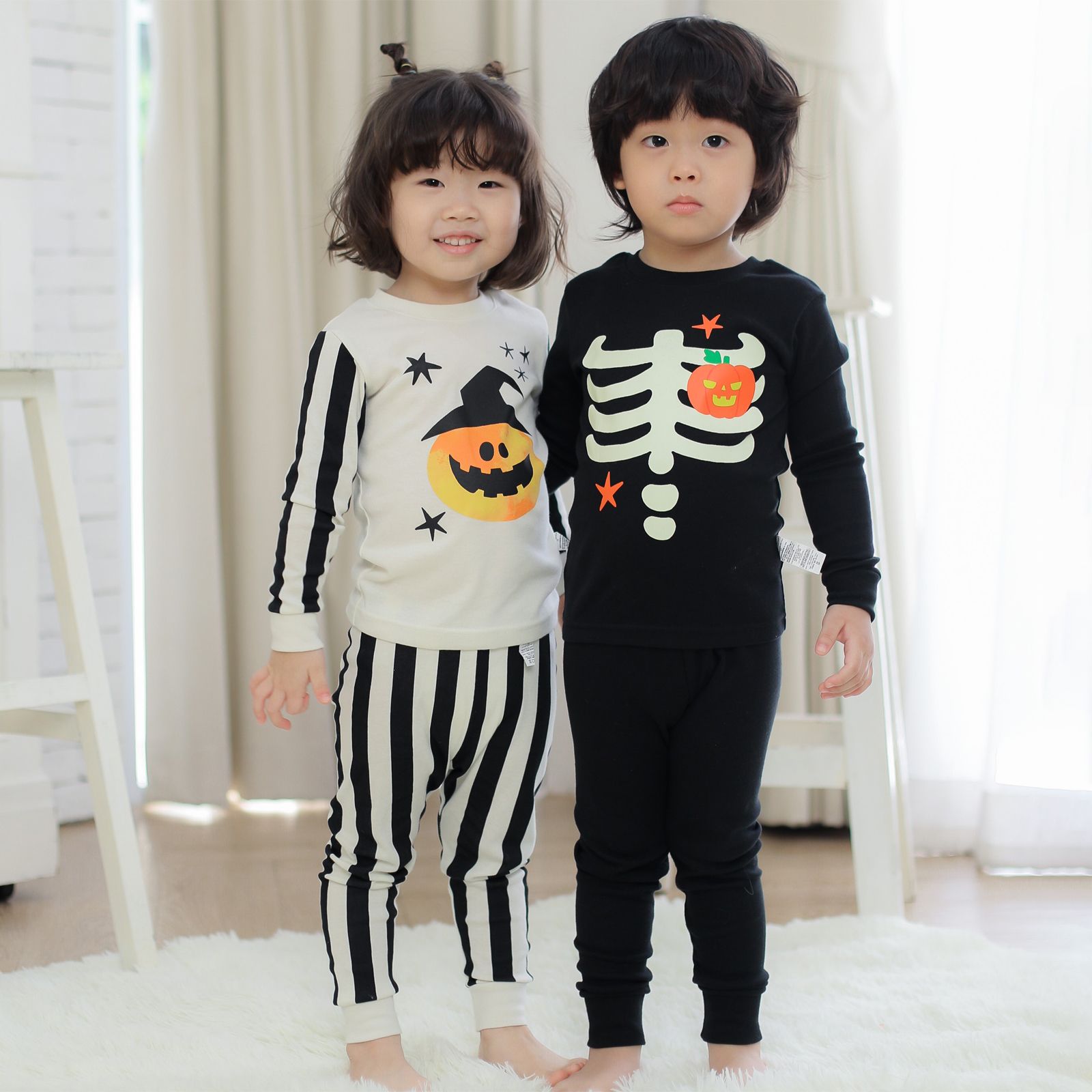 Bộ đồ dài Halloween dáng ôm cotton mịn bé trai và bé gái U1156