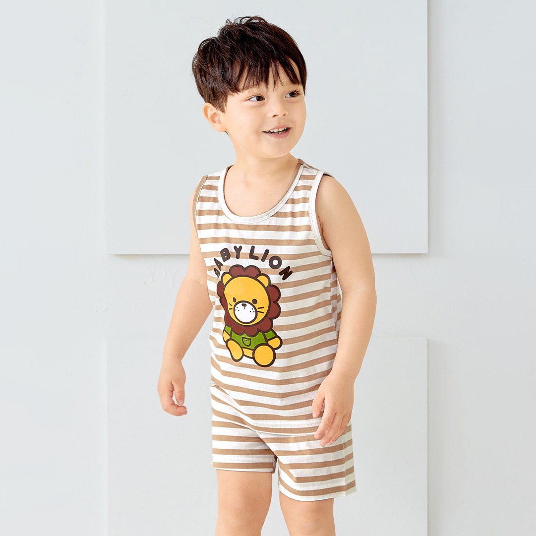 Bộ đồ ba lỗ cotton mịn bé trai U4070