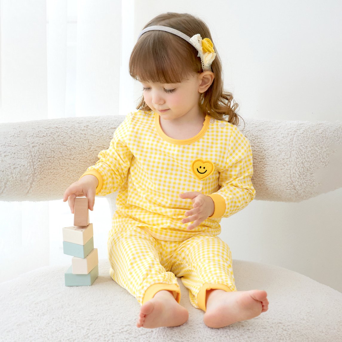 Bộ đồ dài dáng rộng cotton mịn bé gái U1182