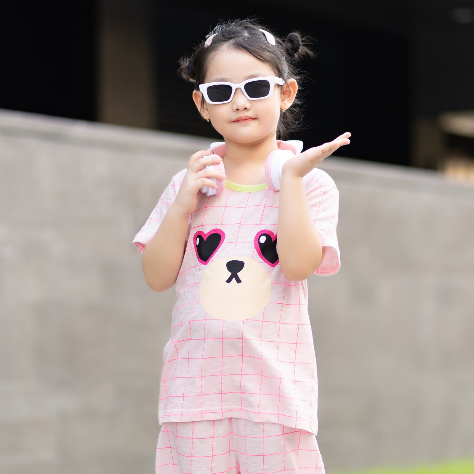 Bộ đồ ngắn cotton mịn bé gái U3053
