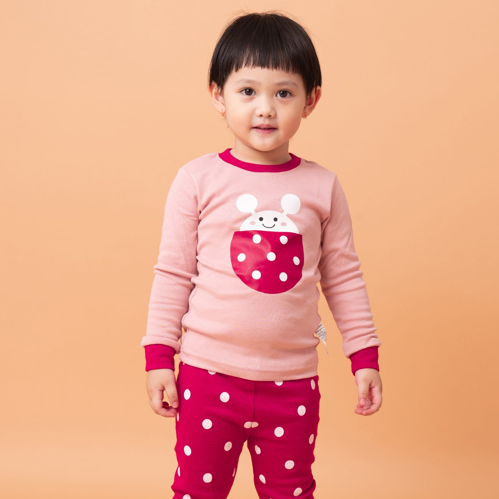 Bộ đồ dài dáng ôm cotton mịn bé gái U1155