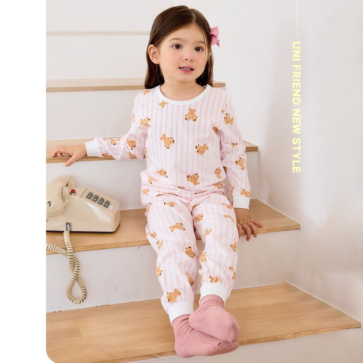 Bộ đồ dài cotton mịn bé gái U1240