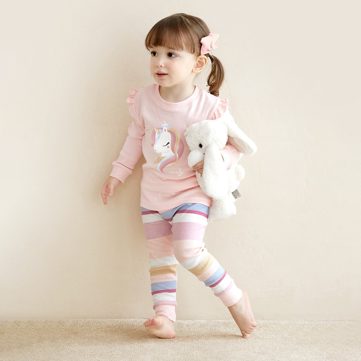Bộ đồ dài dáng ôm cotton mịn bé gái U1205