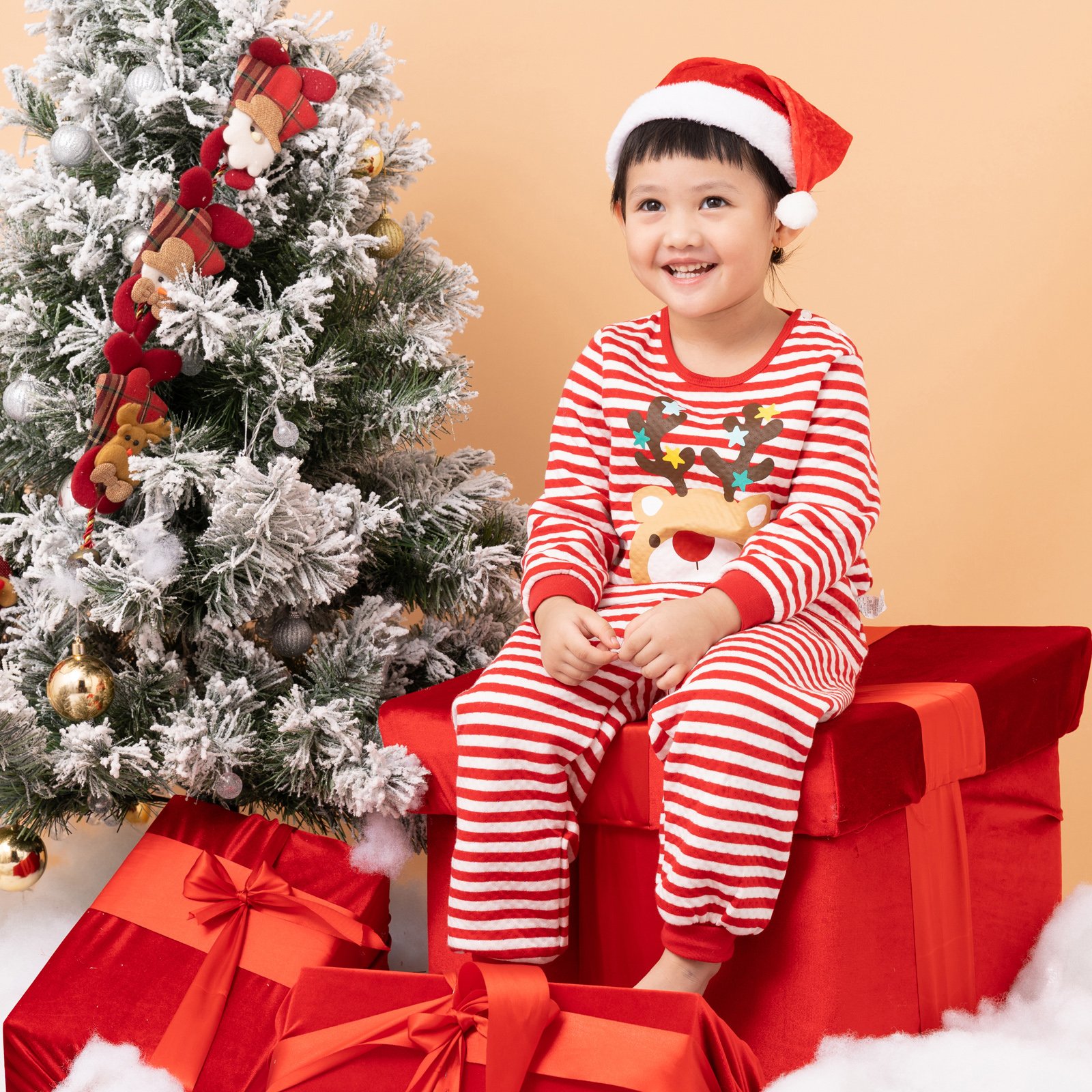 Bộ đồ dài trần bông 3 lớp cho bé trai và bé gái U1168