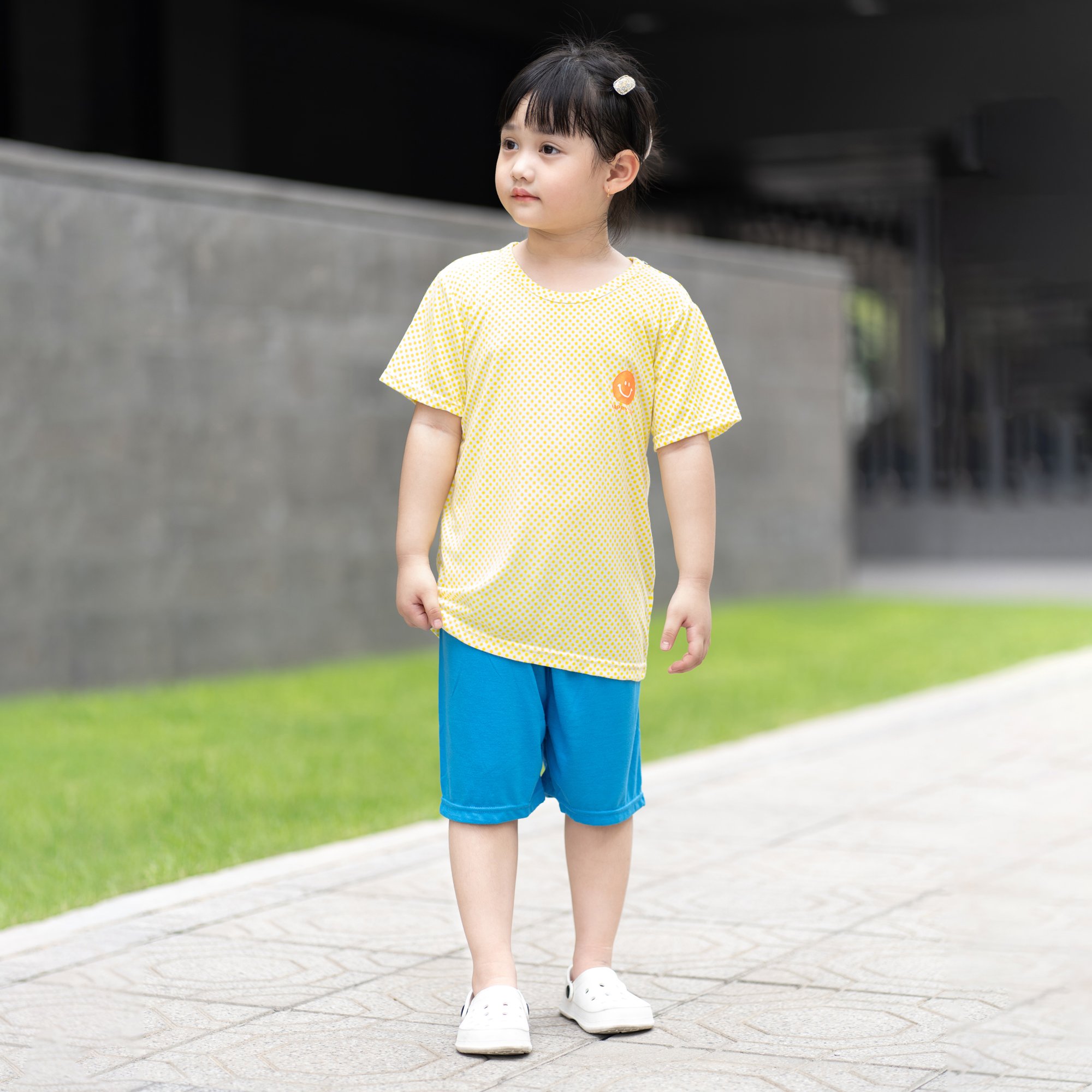 Bộ đồ ngắn Cool Feel mịn mỏng mát bé trai và bé gái U3166