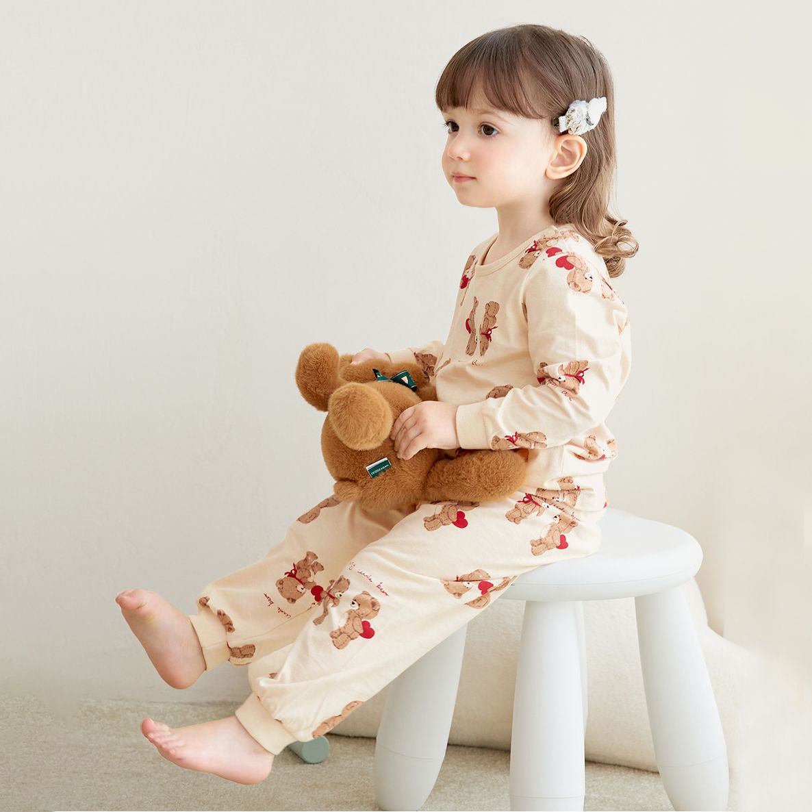 Bộ đồ dài dáng rộng cotton mịn bé gái và bé trai U1191