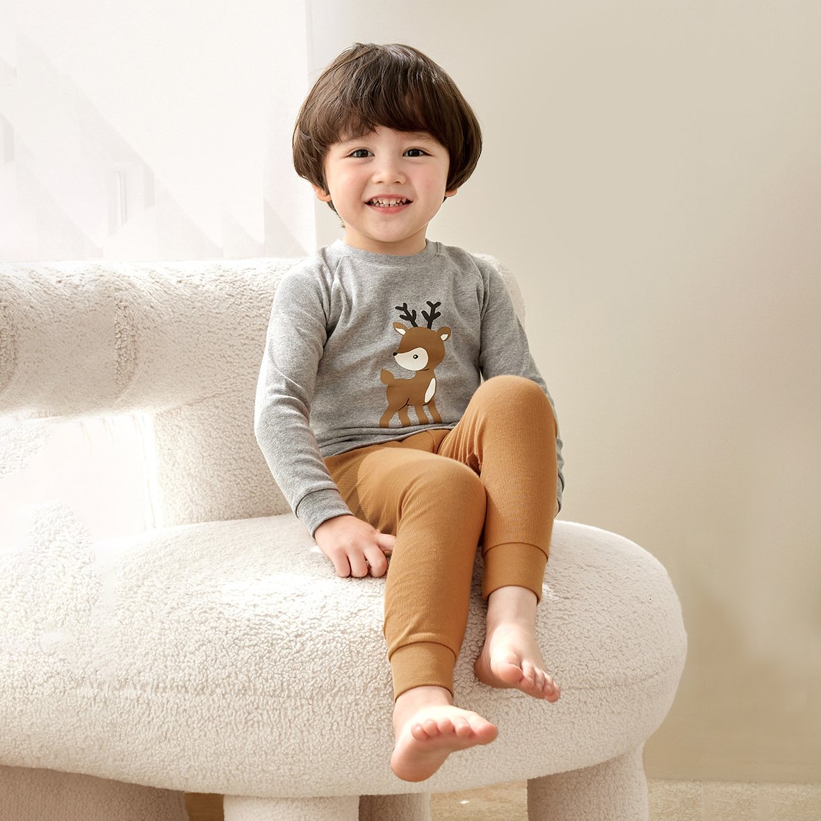 Bộ đồ dài dáng ôm cotton mịn bé gái và bé trai U1206