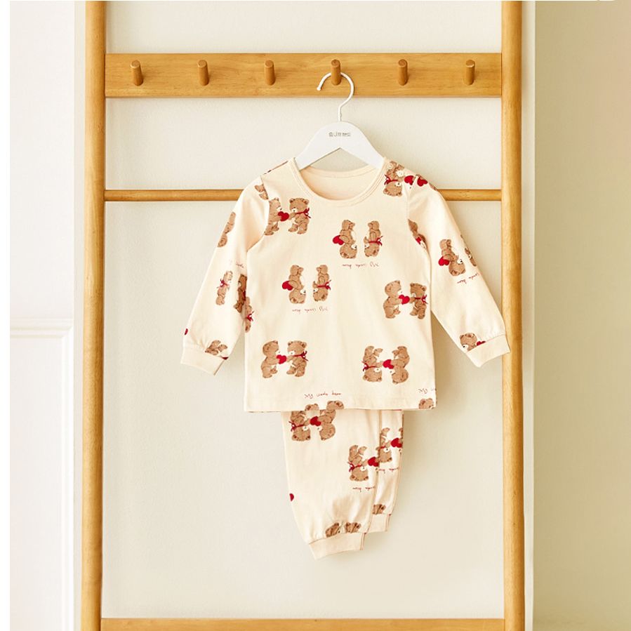 Bộ đồ dài dáng rộng cotton mịn bé gái và bé trai U1191