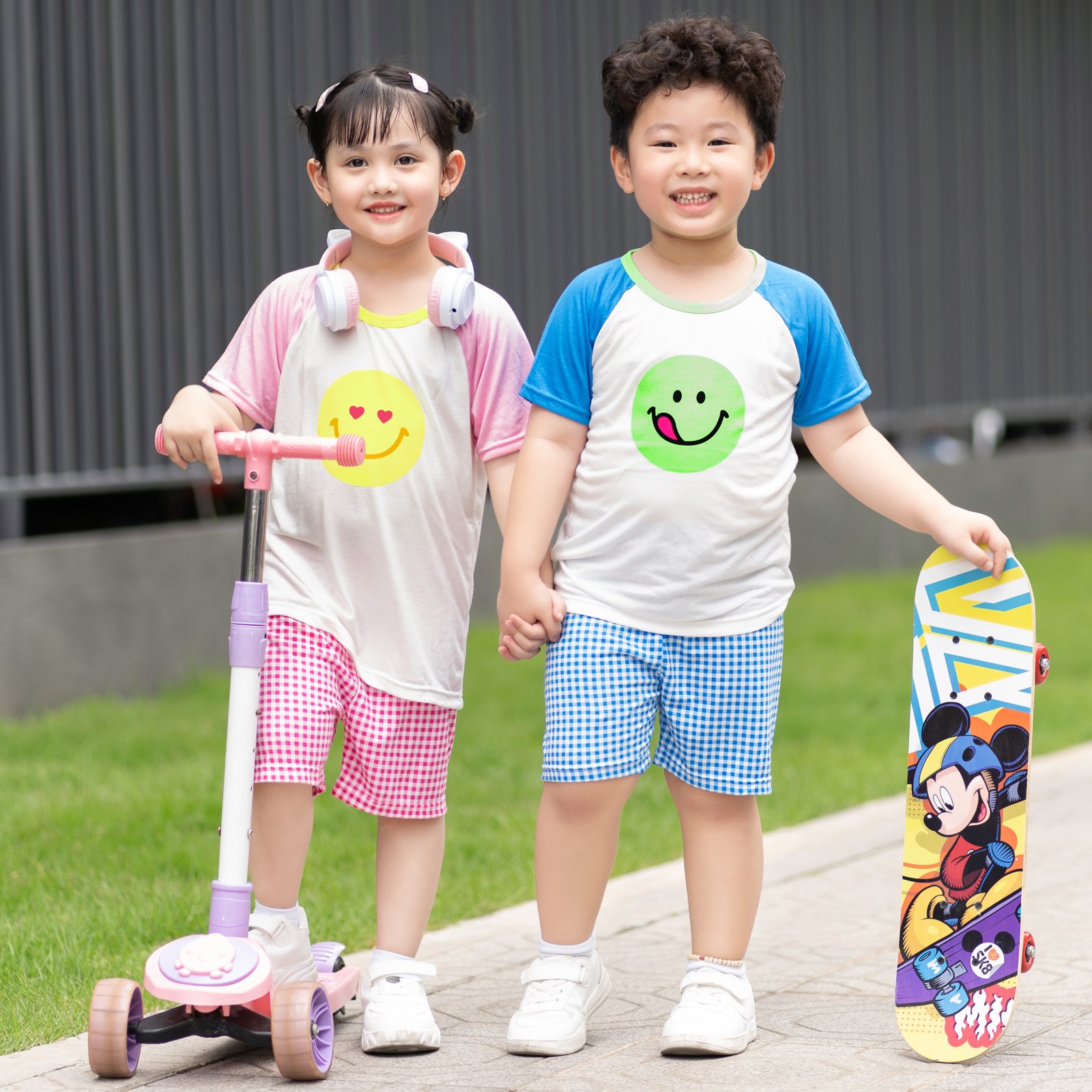 Bộ đồ ngắn Cool Feel mịn mỏng mát bé gái U3168