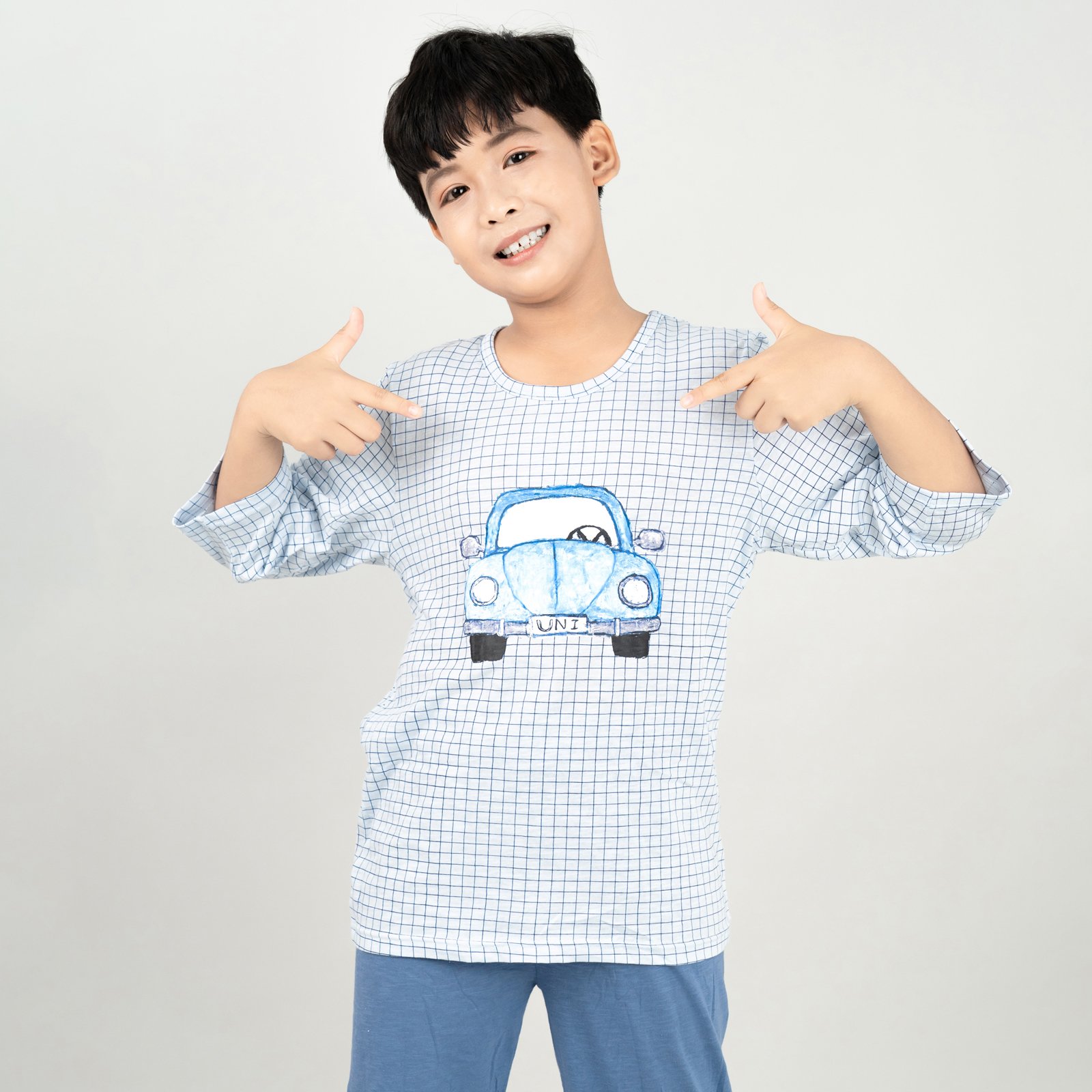 Bộ đồ lửng cotton mịn bé trai U2067