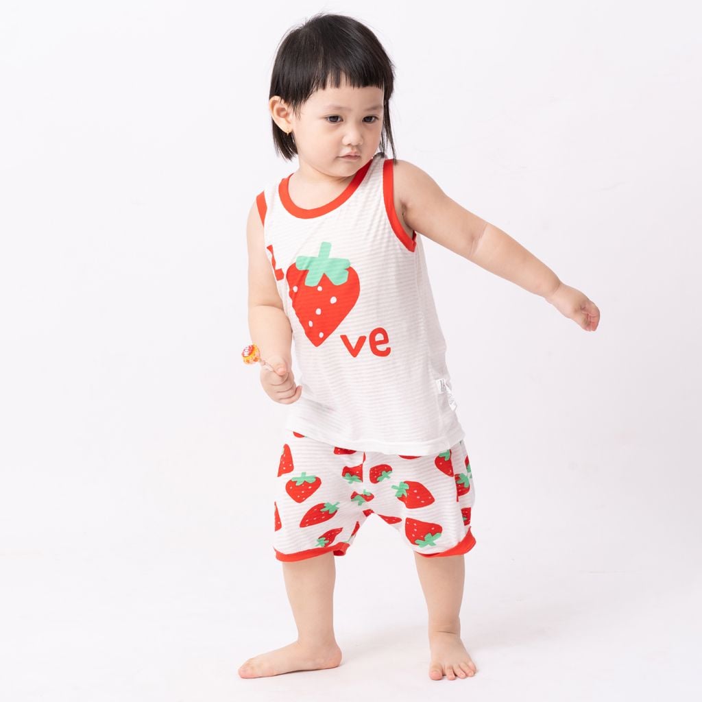 Bộ đồ ba lỗ cotton giấy bé gái U4060
