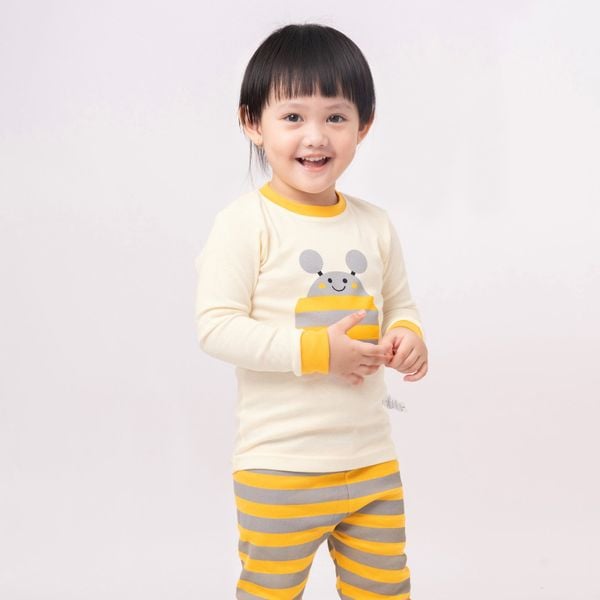 Bộ đồ dài dáng ôm cotton mịn bé gái và bé trai U1146