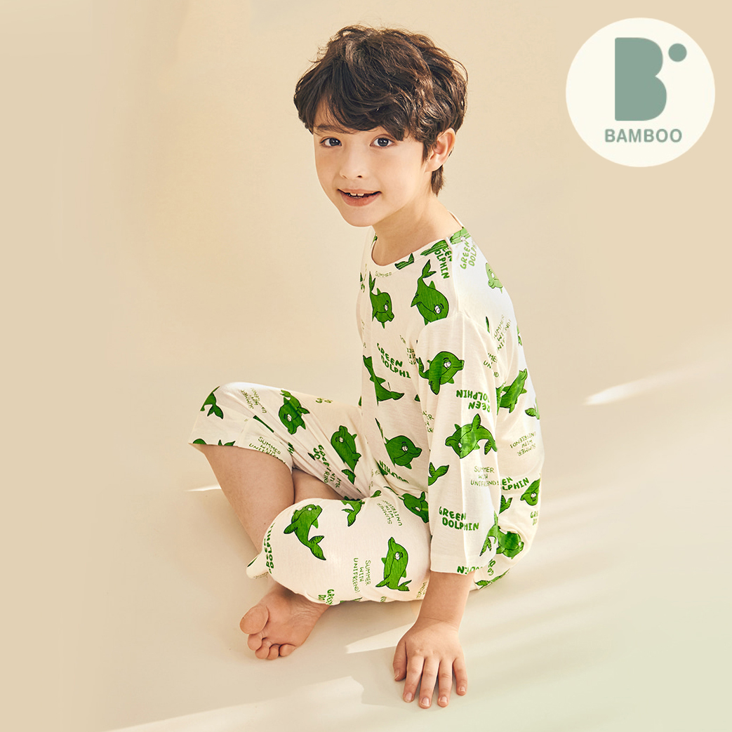 Bộ đồ lửng vải sợi tre cao cấp bé trai U2047