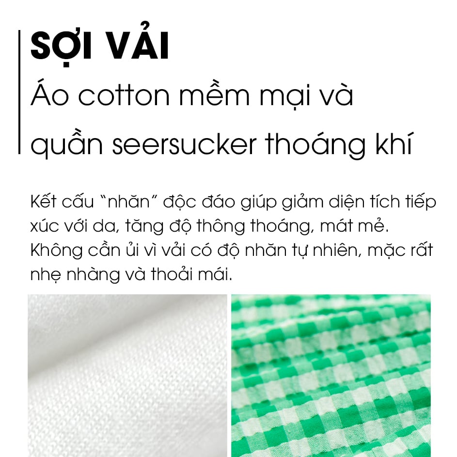 Bộ đồ ngắn cotton mịn bé gái U3214
