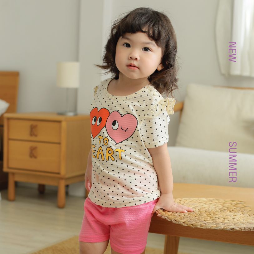 Bộ đồ ngắn cotton giấy bé gái U3114