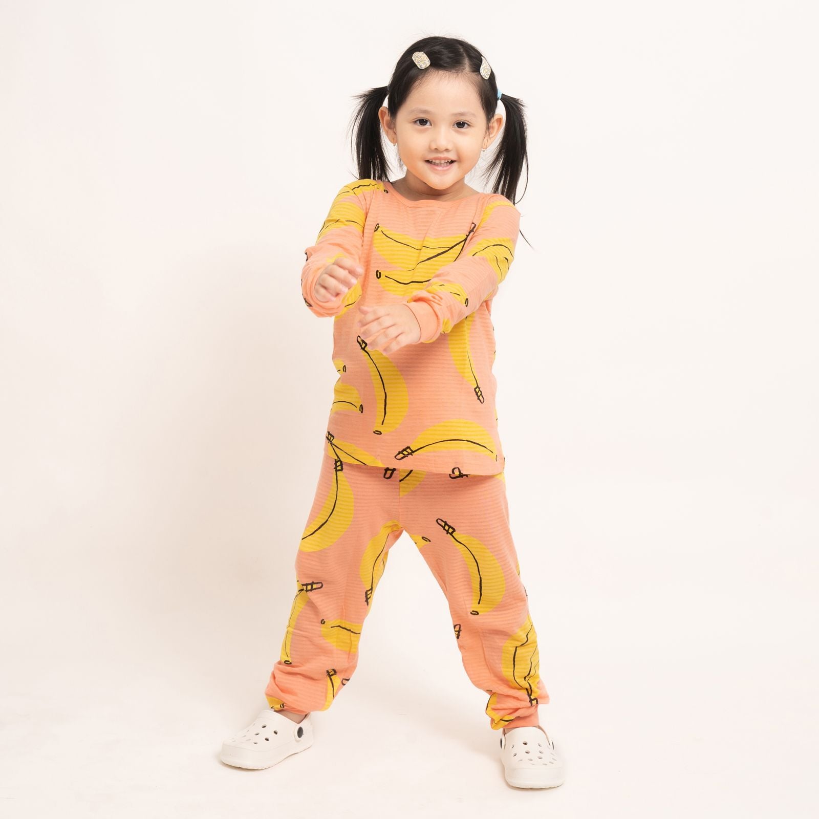 Bộ đồ dài cotton giấy bé gái U1175