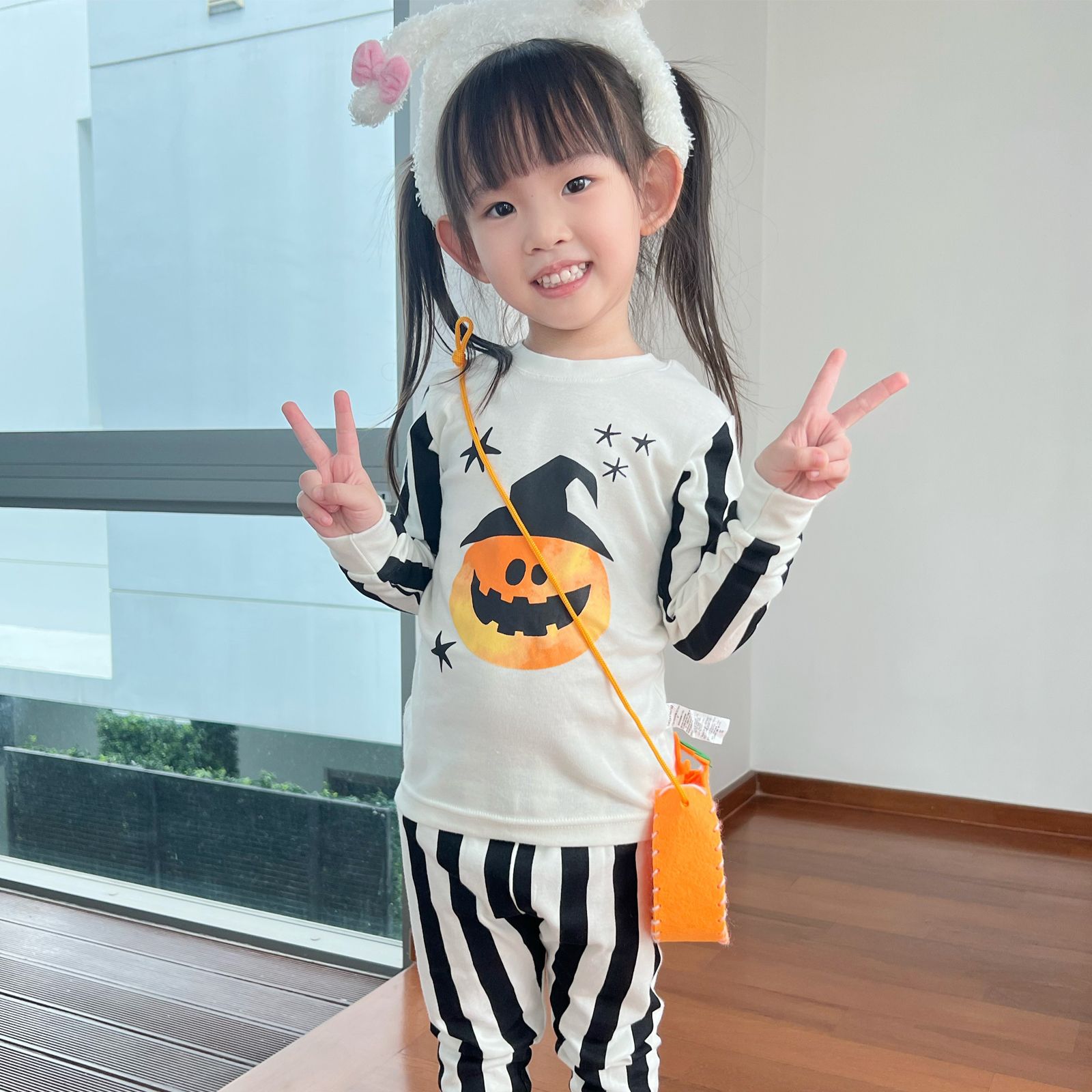 Bộ đồ dài Halloween dáng ôm cotton mịn bé trai và bé gái U1156