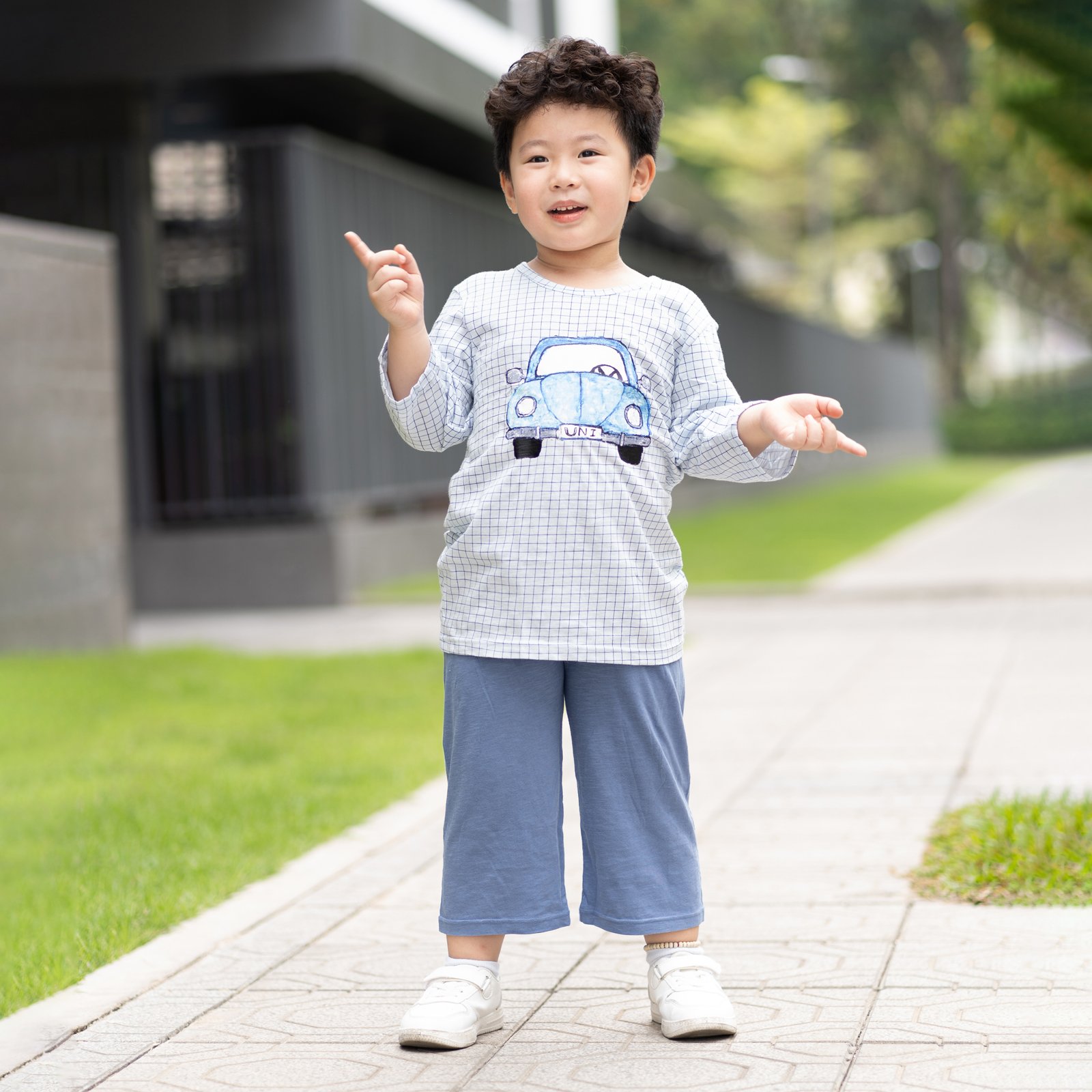 Bộ đồ lửng cotton mịn bé trai U2067