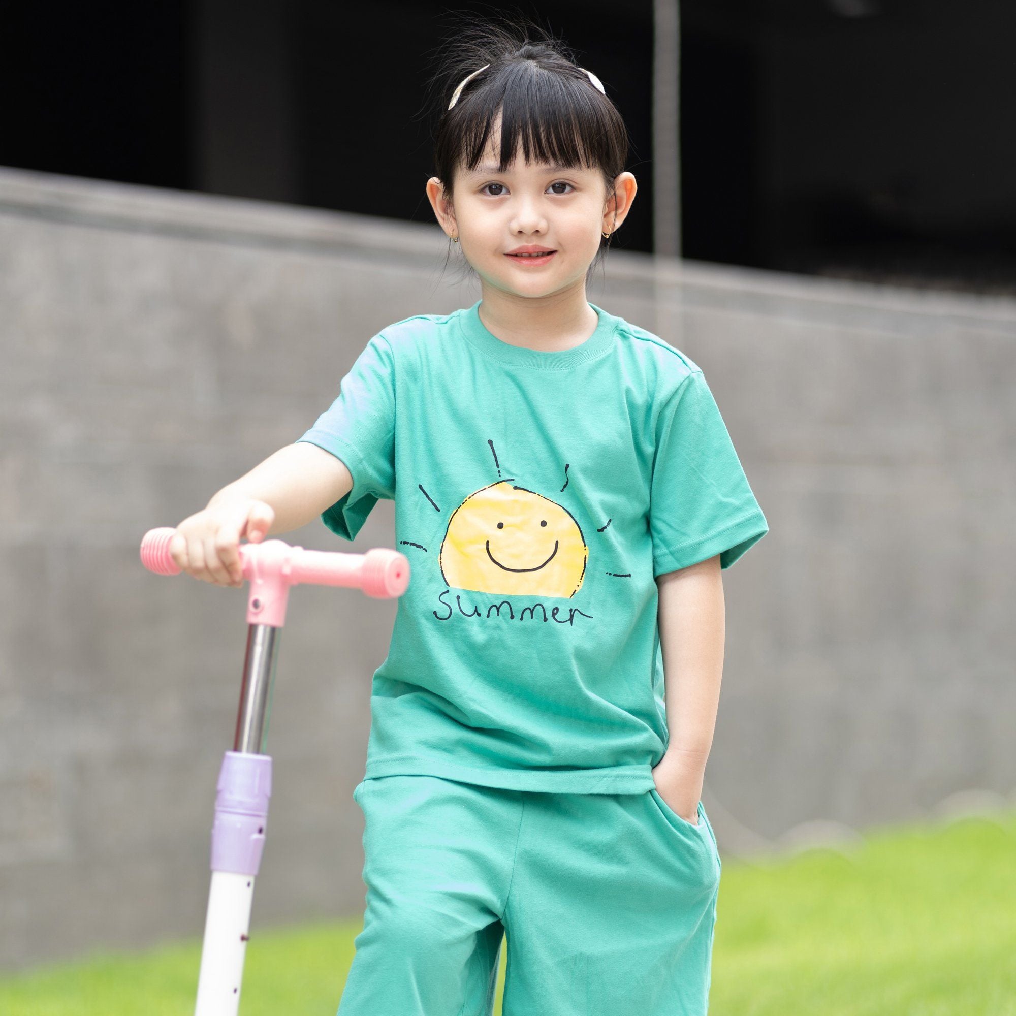 Bộ đồ ngắn cotton mịn bé trai và bé gái U3132