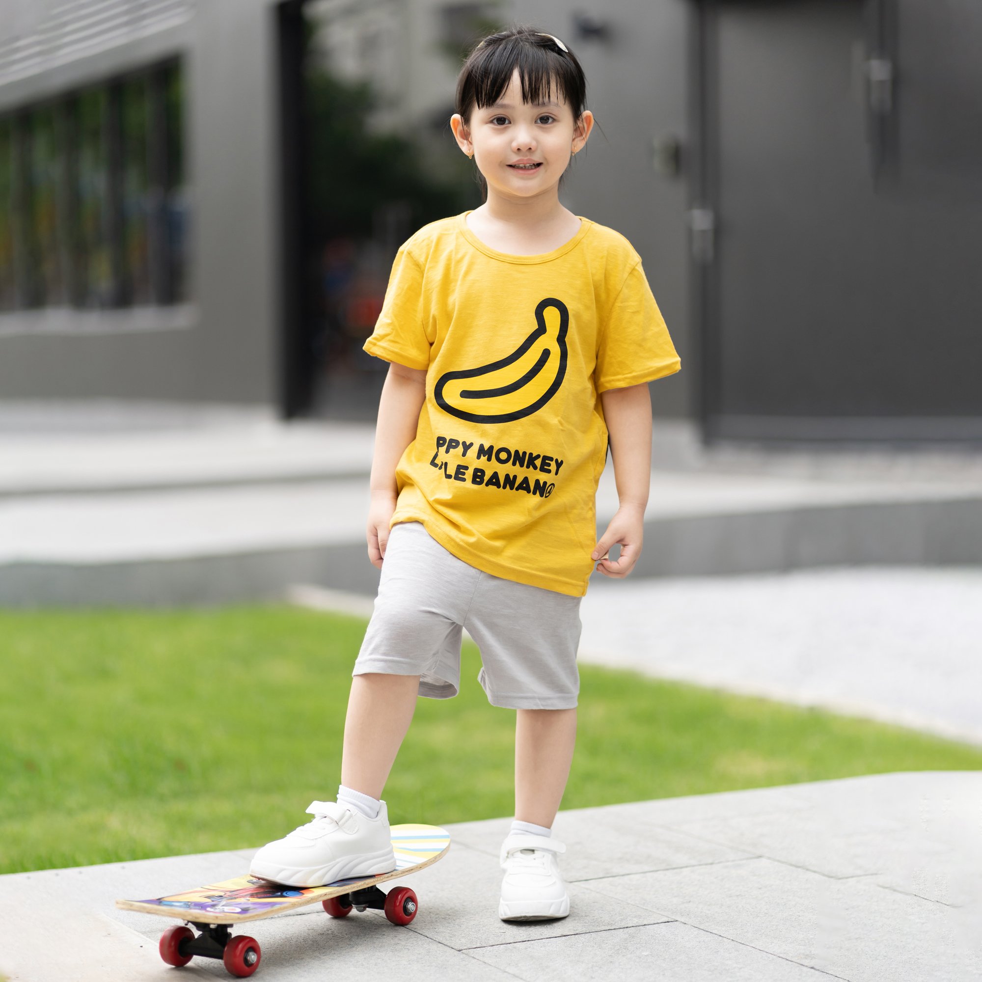 Bộ đồ ngắn cotton mịn bé gái và bé trai U3154
