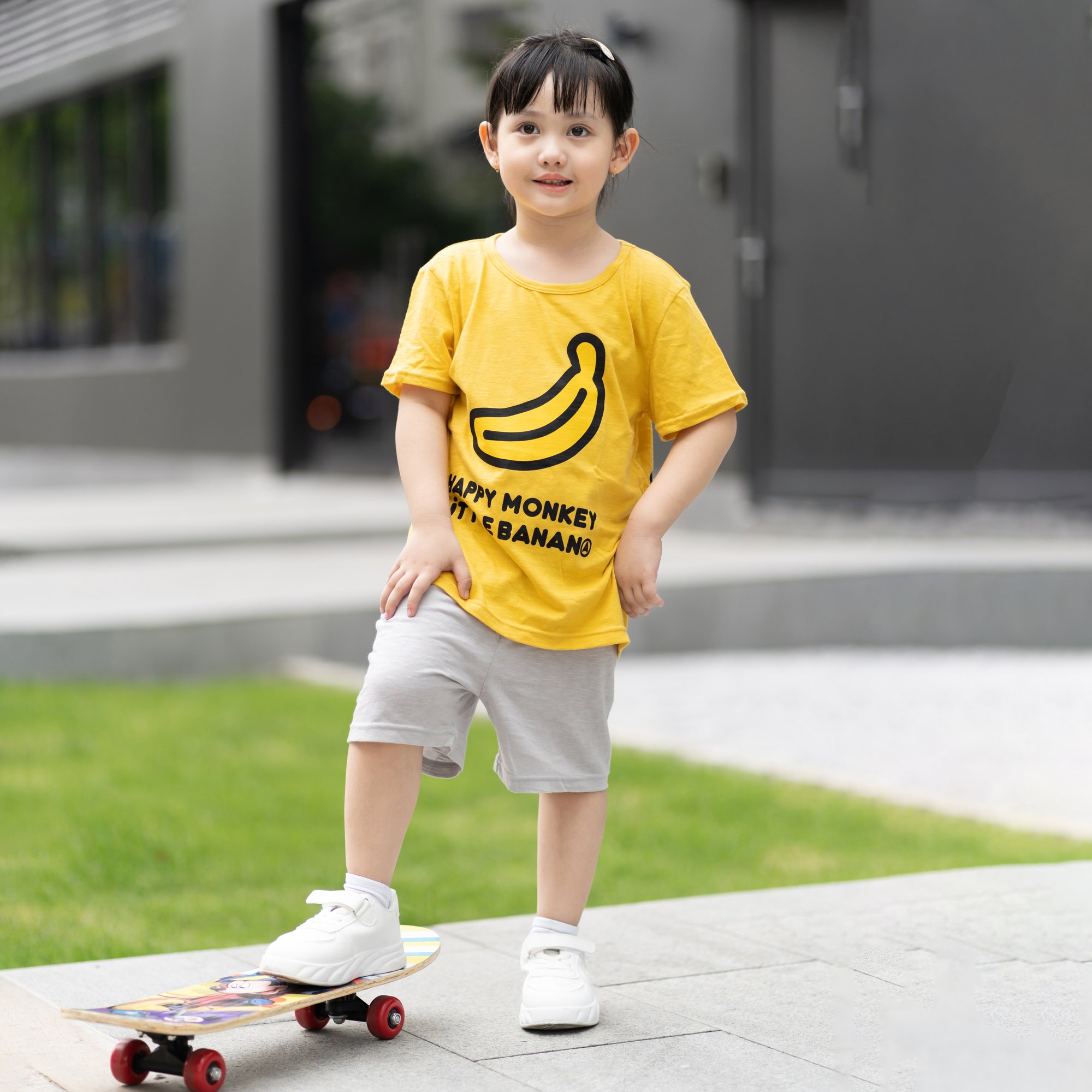 Bộ đồ ngắn cotton mịn bé gái và bé trai U3154