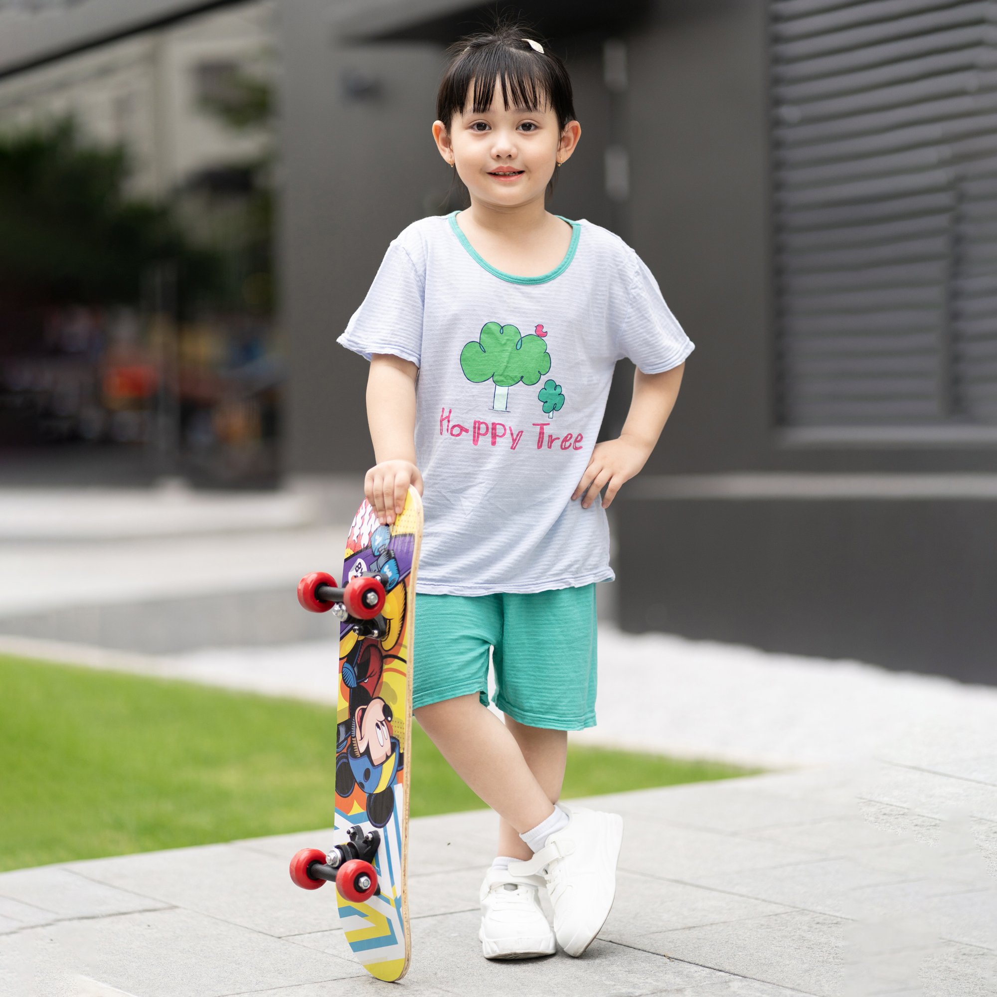 Bộ đồ ngắn cotton giấy bé gái và bé trai U3146