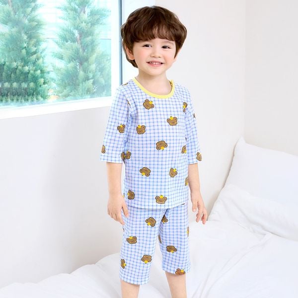 Bộ đồ lửng cotton mịn bé trai U2155