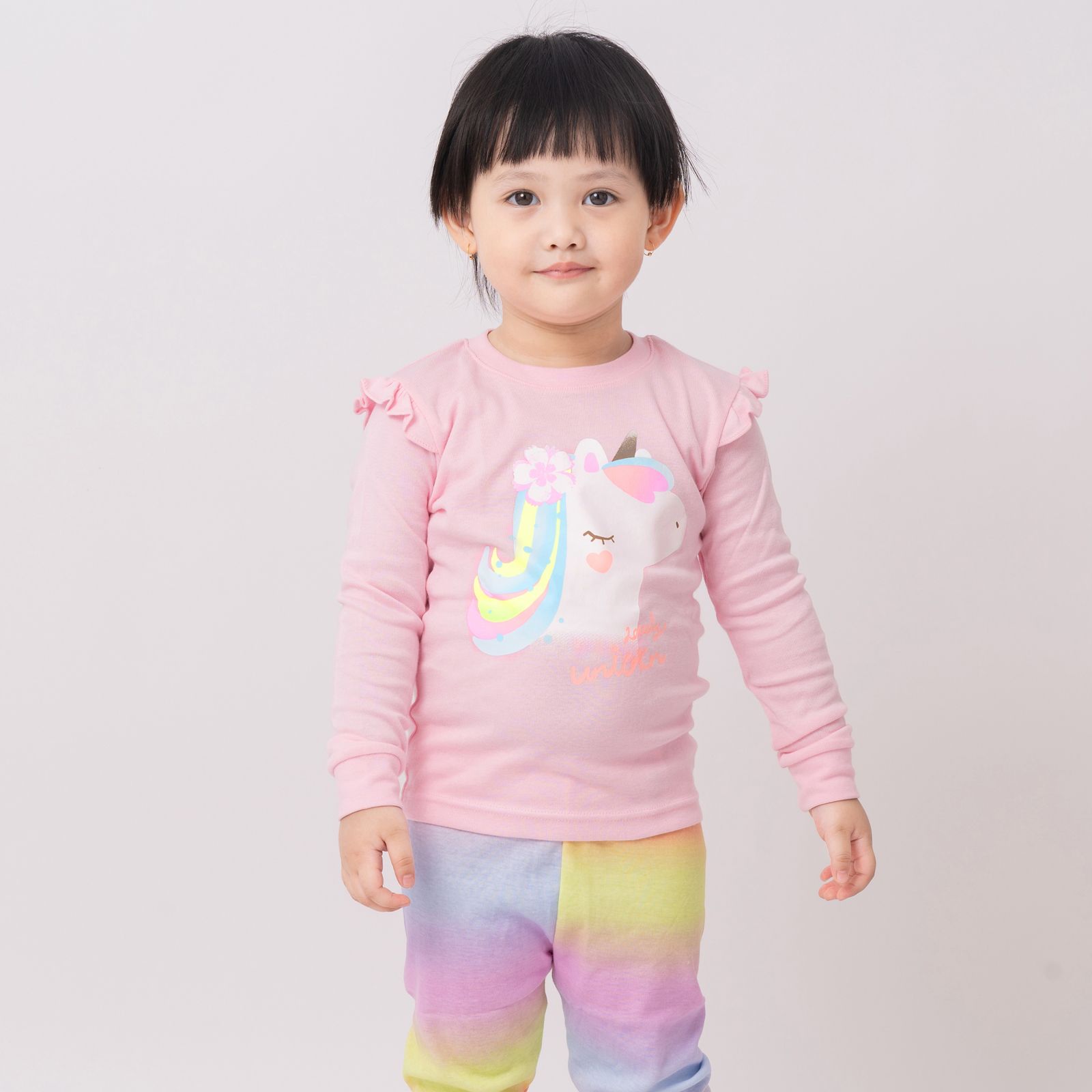 Bộ đồ dài dáng ôm cotton mịn bé gái U1150