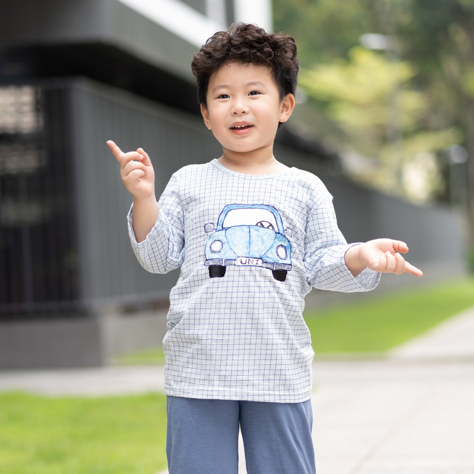 Bộ đồ lửng cotton mịn bé trai U2067
