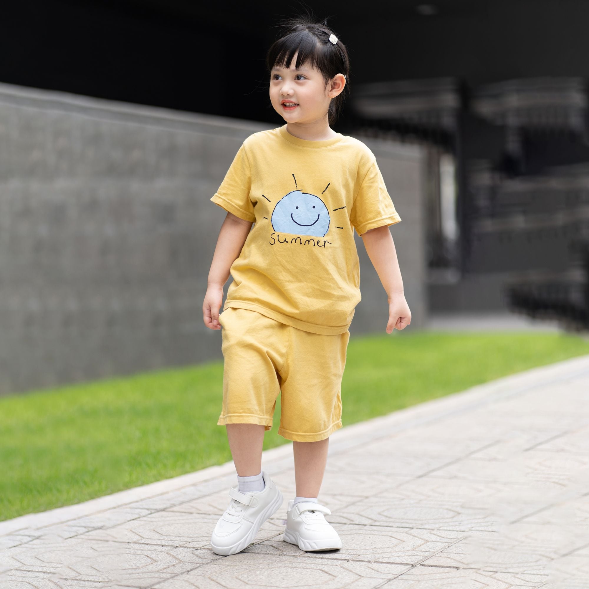 Bộ đồ ngắn cotton mịn bé trai và bé gái U3133