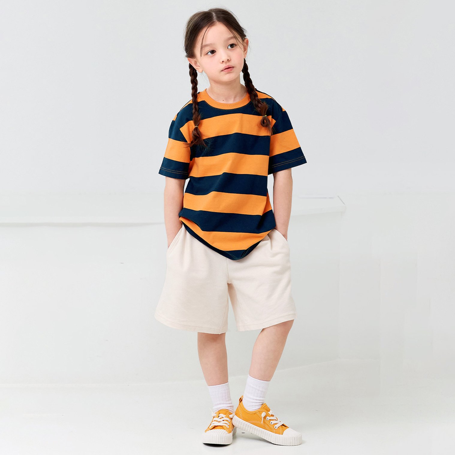 Quần short vải cotton spandex bé trai và bé gái U950C