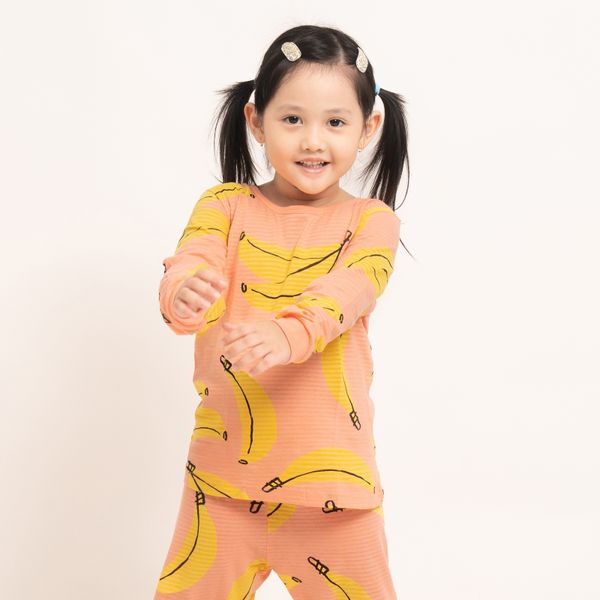 Bộ đồ dài cotton giấy bé gái U1175