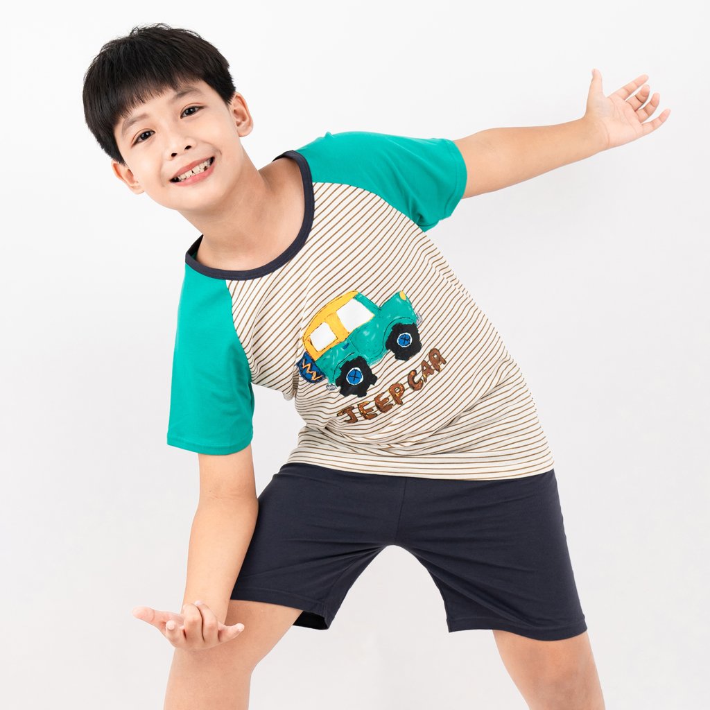 Bộ đồ ngắn cotton mịn bé trai U3106