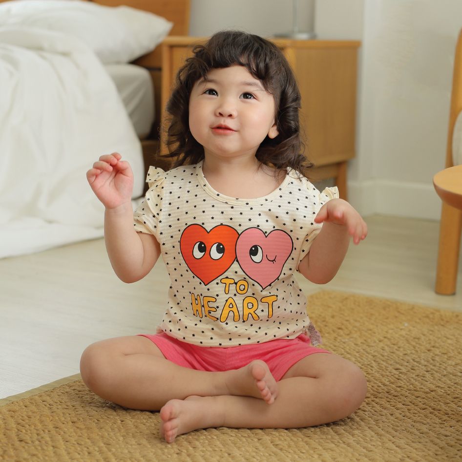 Bộ đồ ngắn cotton giấy bé gái U3114