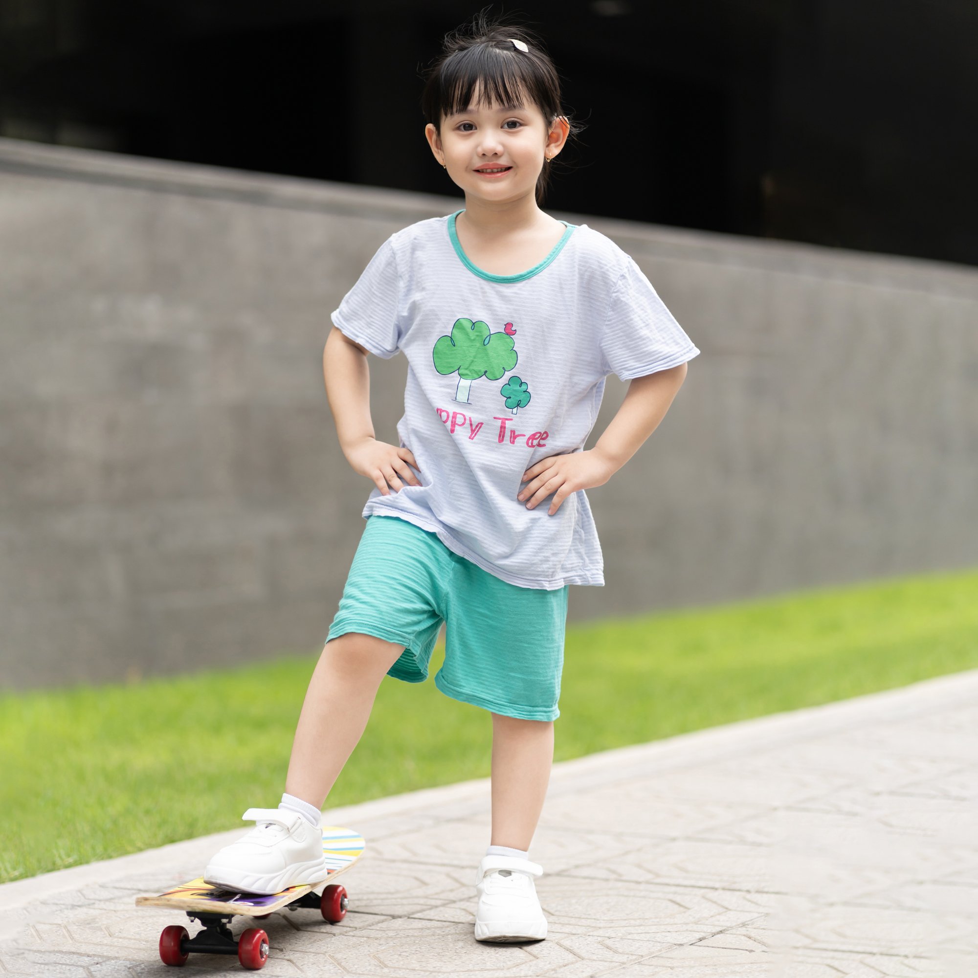 Bộ đồ ngắn cotton giấy bé gái và bé trai U3146