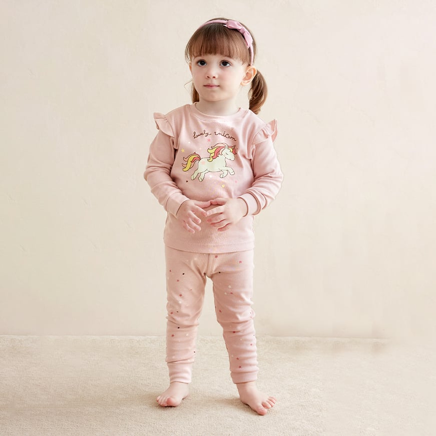 Bộ đồ dài dáng ôm cotton mịn bé gái U1202