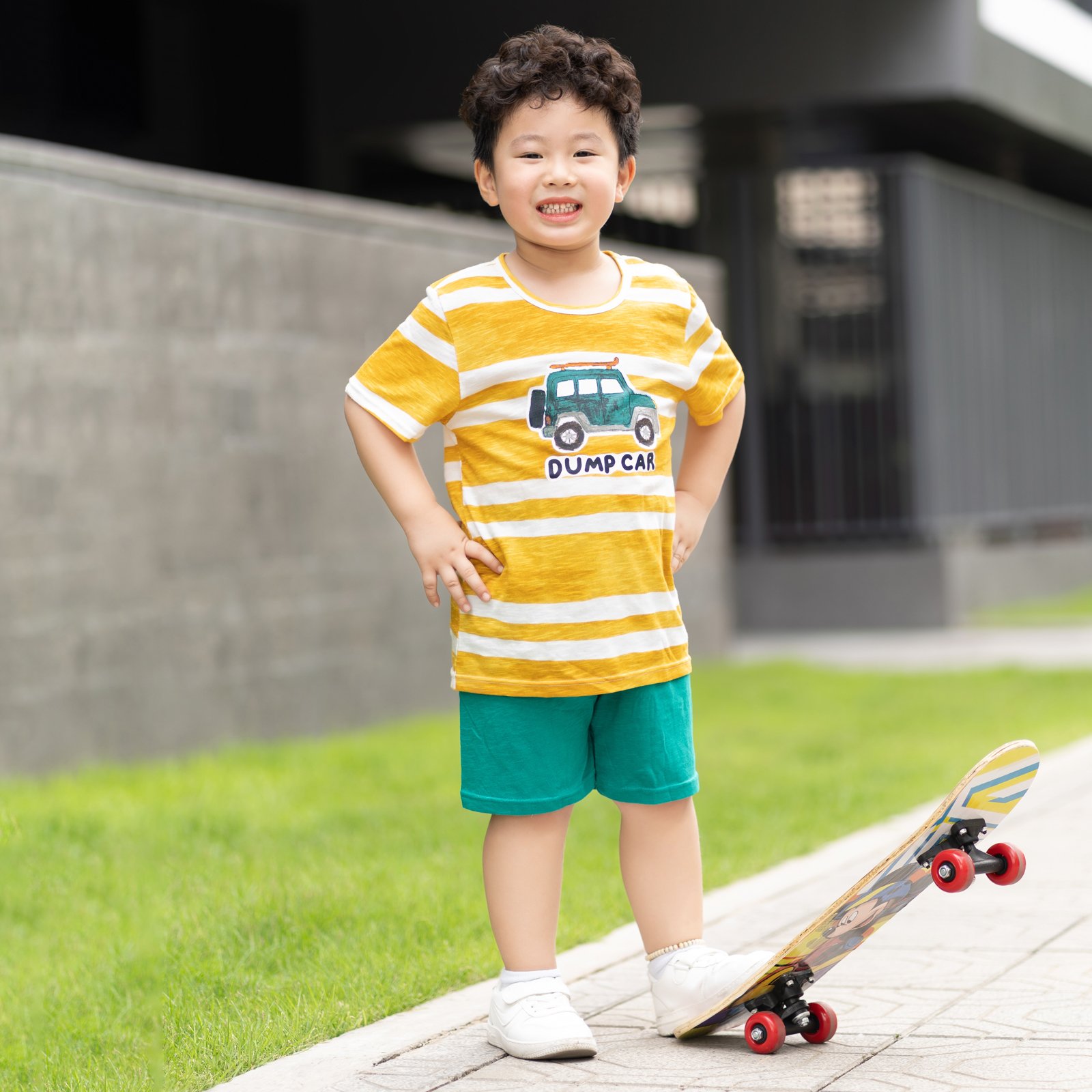 Bộ đồ ngắn cotton mịn bé trai U3143