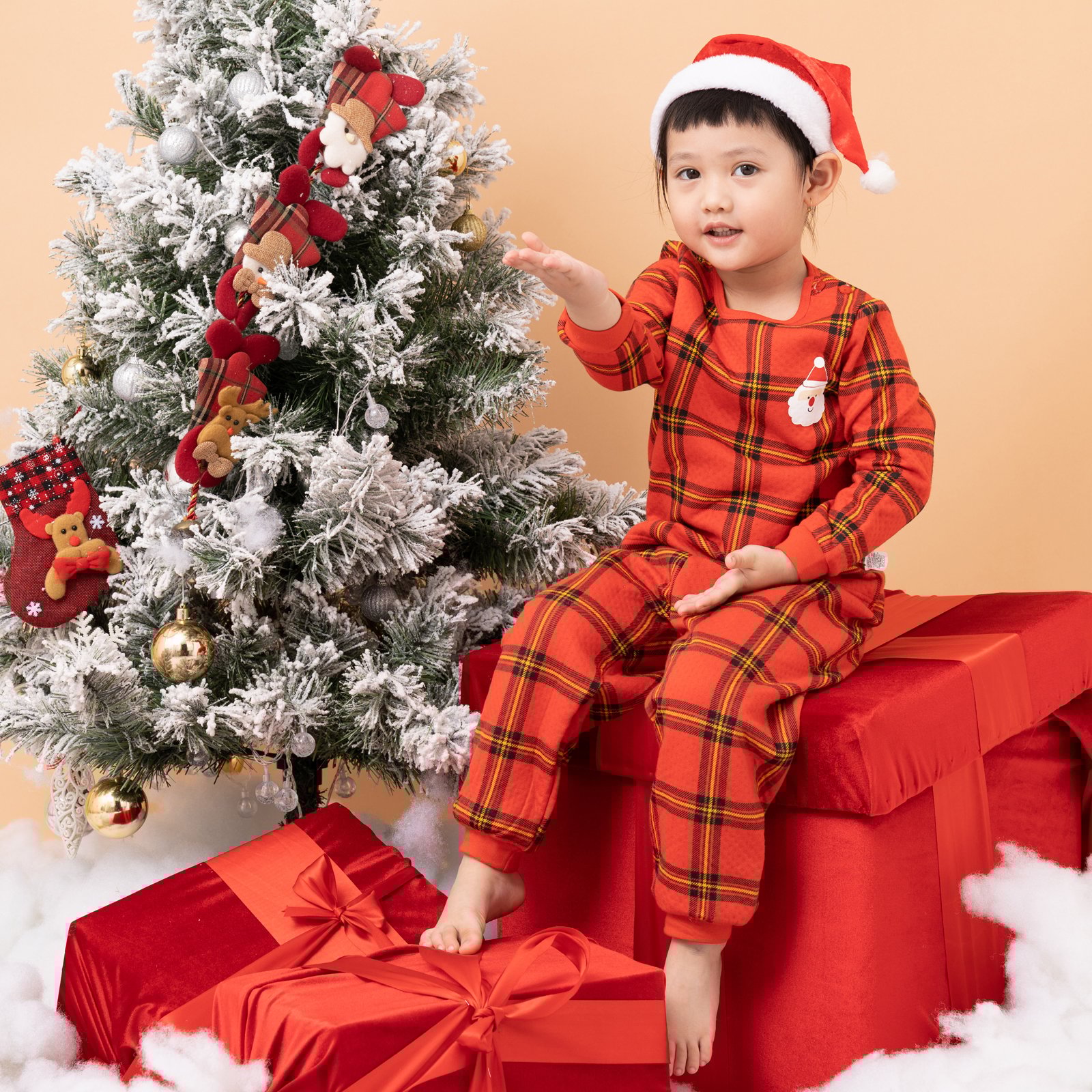 Bộ đồ dài trần bông 3 lớp cho bé trai và bé gái U1170