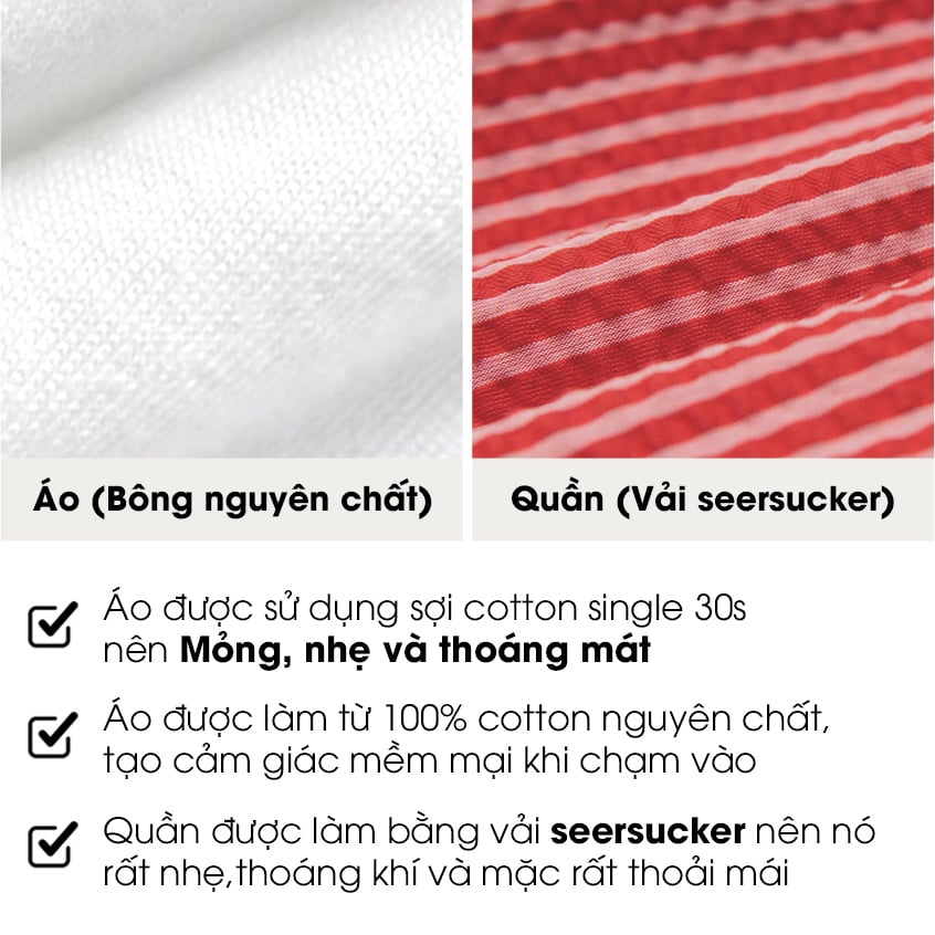 Bộ đồ ngắn cotton mịn bé gái U3215