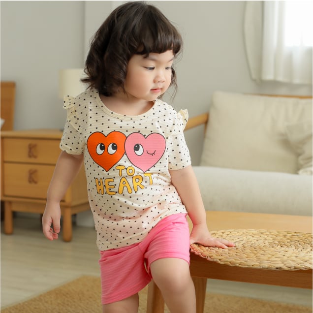 Bộ đồ ngắn cotton giấy bé gái U3114