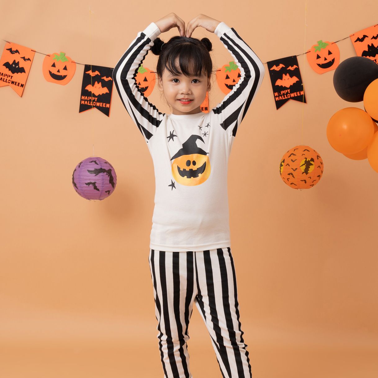 Bộ đồ dài Halloween dáng ôm cotton mịn bé trai và bé gái U1156