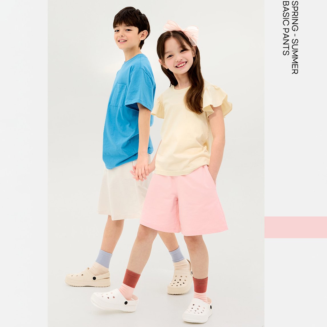 Quần short vải cotton spandex bé trai và bé gái U950C