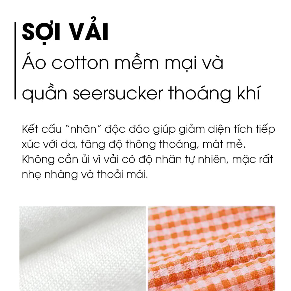 Bộ đồ ngắn cotton mịn bé gái U3216