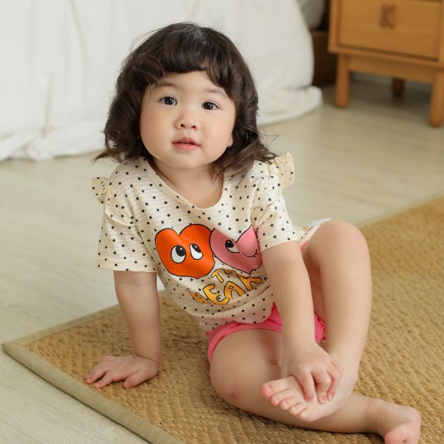 Bộ đồ ngắn cotton giấy bé gái U3114