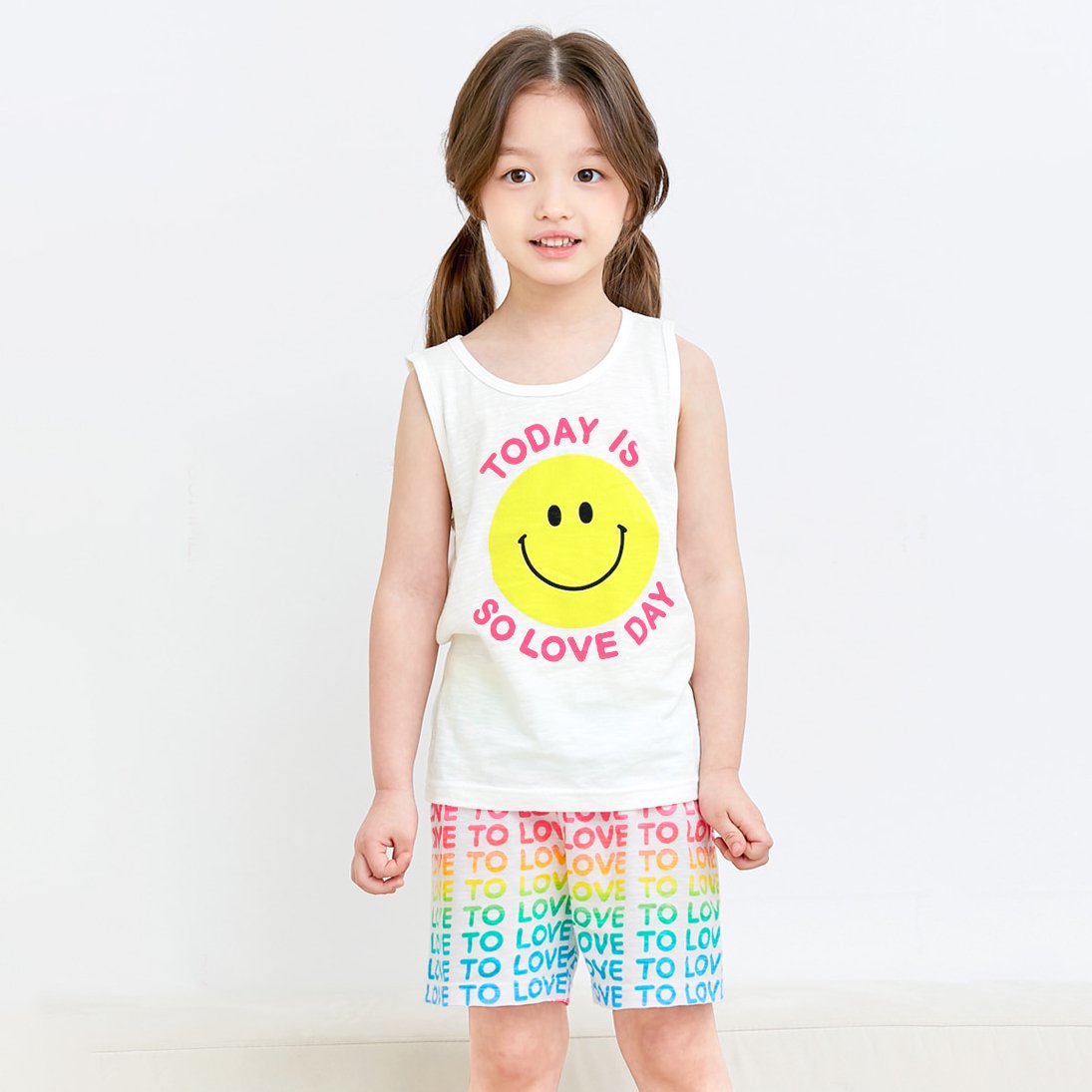 Bộ đồ ba lỗ cotton mịn bé gái U4051
