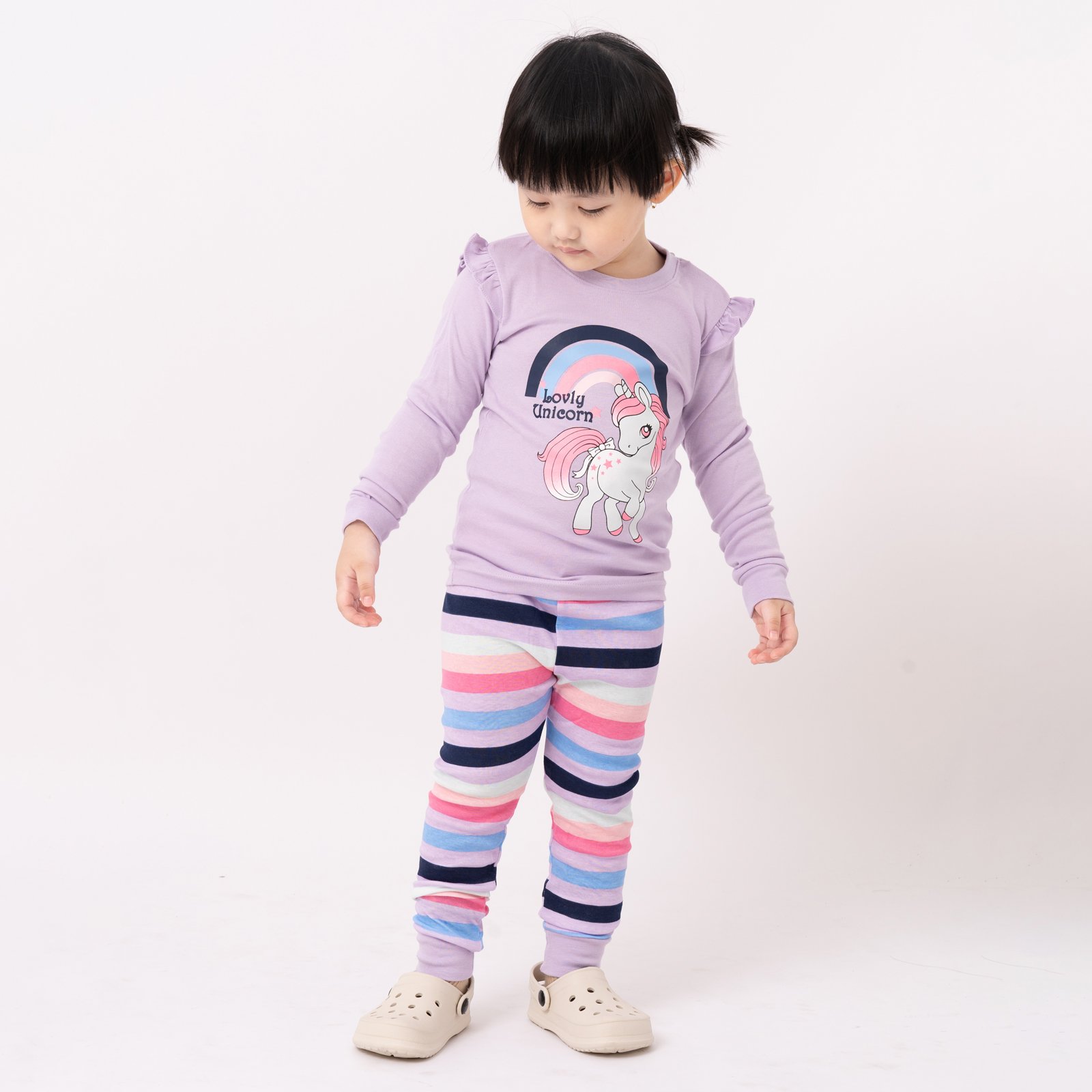 Bộ đồ dài dáng ôm cotton mịn bé gái U1149
