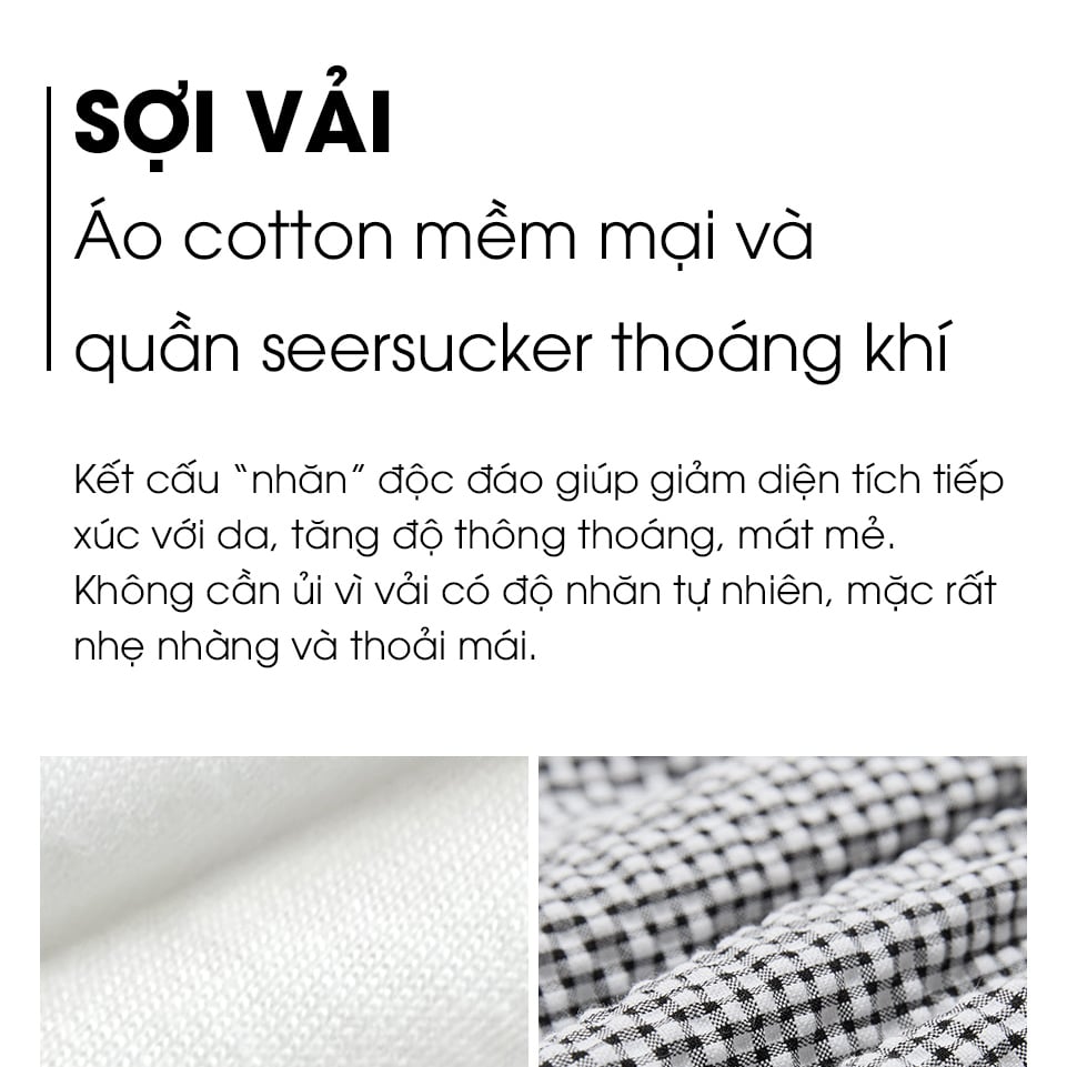 Bộ đồ ngắn cotton mịn bé gái U3217