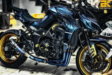 KAWASAKI Z1000 - 060122 wrap chuyển sắc purple titan