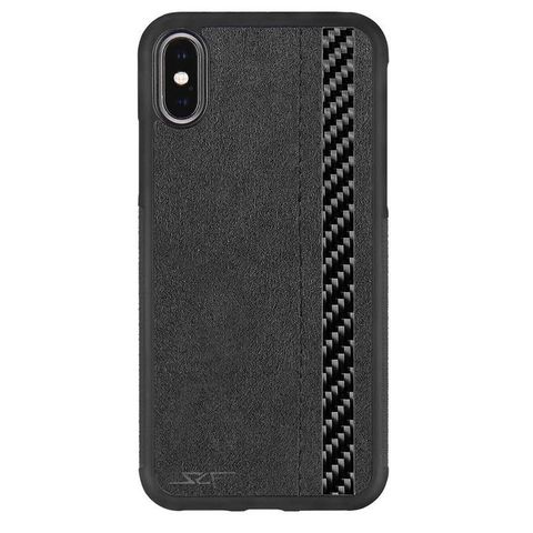 IPHONE X & XS ALCANTARA & REAL CARBON FIBER CASE CLASSIC SERIES